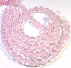 Perles fantaisie en quartz rose naturel facetté, forme boîte, 6-9 mm, percées au centre, 16 pouces, qualité supérieure, pour bijoux en pierres précieuses - Product Image 4