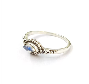 Unisex <b>Dainty</b> 925 Silver <b>Ring</b> with Moonstone 2.0 Grams Marquise Cut Gemstone Jewelry Wholesale Bulk Price - Product Image 2