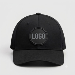 Casquette de golf incurvée à 6 panneaux en PVC et silicone personnalisée avec logo, respirante, imperméable, unie, réglable, en tissu, pour l'extérieur, style sportif - Product Image 1