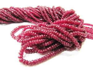 Perles de rubis naturel facettées de qualité supérieure, 3 à 4 mm, vendues par brin de 8 pouces de long - Product Image 6
