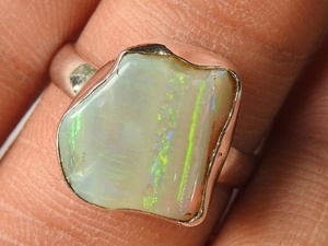 Australian Natural Polished Silver <b>Opal</b> Classic Wedding & Party Gift <b>Ring</b> for Her Fashion Jewelry New Arrival - Product Image 5