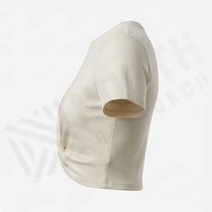 เสื้อครอปท็อปผ้าฝ้ายสีตามสั่งสำหรับผู้หญิง น้ำหนักเบา สวมใส่สบาย เหมาะสำหรับใส่ทุกวัน สตรีทแวร์ ฟิตเนส ออกกำลังกาย เสื้อยืดแอคทีฟแวร์ - Product Image 3