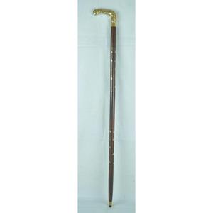 Bâton de marche en bois noir avec poignée métallique, gravure personnalisée, idéal pour adultes, personnes handicapées/hôpitaux - Fournisseur grossiste - Product Image 4