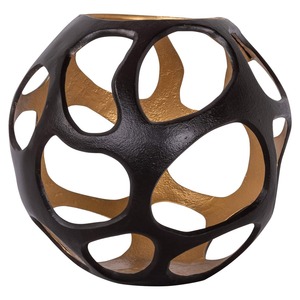 Black Iron <b>Lantern</b> With <b>Gold</b> Interior Openwork Design Heat Resistant Home Decoration - Product Image 5