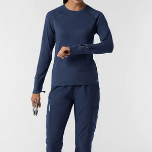 T-shirt d'infirmière à manches longues brodé en chenille pour femme, sous-vêtement médical tendance - Product Image 2