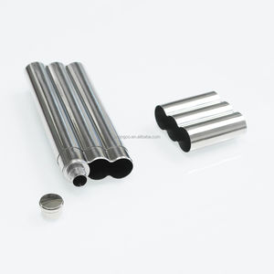 Estuche para Cigarros de Acero Inoxidable Moderno, 3 Tubos, Diseño Minimalista Portátil, Humidor de Metal Pulido para Viaje - Product Image 4