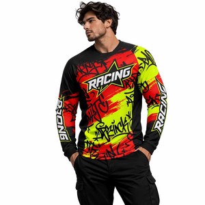 เสื้อเจอร์ซีย์จักรยานเสือภูเขาแขนยาวสำหรับผู้ชายขายส่ง  ชุดขี่จักรยานแบบกำหนดเองได้ เสื้อเจอร์ซีย์ดาวน์ฮิลล์ Mtb - Product Image 5