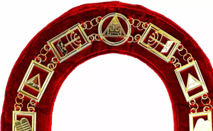 Collier Maçonnique Plaqué Or 2024 à Vente Chaude avec Épingle de Sûreté et Doublure en Velours Rouge, Tissu Personnalisable - Product Image 2