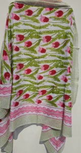 Hand Block Print Cotton <b>Sarong</b> Pareo Floral Beach Wrap for Women Boho Bikini Cover Up Lightweight Summer Scarf Vacation Swimwear - Product Image 5