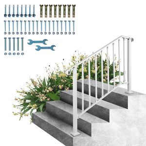 Ringhiere Flessibili in Ferro Battuto per Gradini Esterni a 3 o 4 Livelli, per Portico e Scale # 3 Wh - Product Image 1
