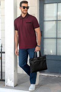 <b>Men's</b> Summer Short Sleeve <b>Polo</b> <b>Shirt</b> Casual Cotton <b>Polo</b> Tee <b>Shirts</b> <b>with</b> <b>Pocket</b> - Product Image 4