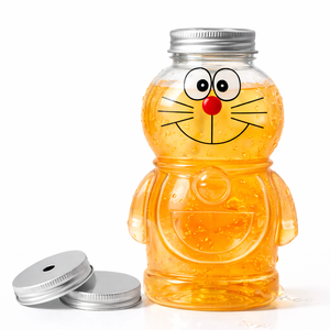 Bouteille en PET de 400 ml en forme de dessin animé, en matière vierge, sérigraphiée, avec bouchon à vis et couvercle en aluminium, pour emballage de boissons froides, exportation - Product Image 3