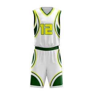 Custom Men's School Team Basketball Uniform Set Tops Shorts Quick Dry Breathable Moisture-Wicking Heat-Transfer Printed Logo - Product Image 1