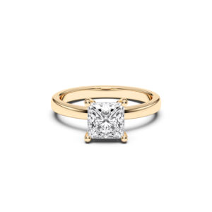 Anillo de compromiso solitario con diamante de corte princesa de 3.00 quilates F-G/VS cultivado en laboratorio, engastado en oro macizo para mujer - Product Image 5