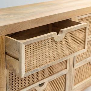 Aparador de Madera y Ratán Vandana Pebble Sierra con Seis Cajones para Interiores de Hogar Modernos y Elegantes - Product Image 2