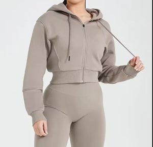 Women's Cropped Hoodie Long Sleeve Pullover Sweatshirt with Premium Cotton Blend Fabric Soft Feel for Casual Daily Wear - Product Image 4