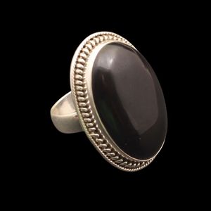 Black Onyx Silver Plated <b>Ring</b> Handmade Oval Gemstone Cocktail <b>Ring</b> for Women Bulk Supplier - Product Image 2