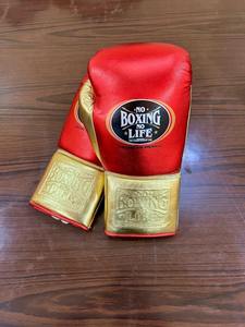 Gants de MMA Golden Wave 12oz-16oz à fermeture auto-agrippante, imperméables, respirants, en cuir véritable, pour entraînement de boxe, rouge et or, Sanda, Kickboxing - Product Image 2