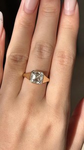 Anillo Solitario de Diamante Cultivado en Laboratorio, Corte Asscher, 1.01CT, Oro de 18K, Ideal para Bodas y Fiestas, para Novias - Product Image 2