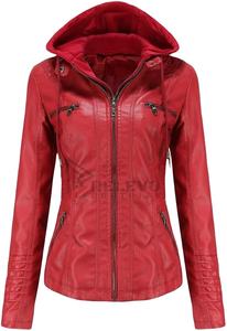 Veste matelassée d'hiver en similicuir pour homme, grande taille, col montant, style motard, manches longues, prix bas - Product Image 3