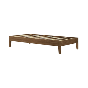 Cadre de lit double TNT – Bois de pin massif avec lattes en bois robustes, finition noyer mat non toxique - Product Image 2