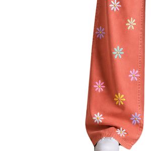 Manufacturer Coral Embroidered <b>Floral</b> Wide Leg Women <b>Jeans</b> High Waist Loose Fit Baggy Denim Pants Casual Streetwear Custom OEM - Product Image 4