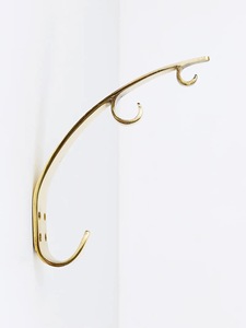 Support mural élégant en métal brossé à double crochet, résistant et robuste - Product Image 3