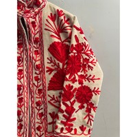 Veste en velours matelassé tricoté Suzani, faite à la main, broderie florale, hiver, unisexe, manches longues, doublure en laine, vente en gros