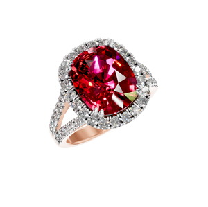 พรีเมี่ยม14K & 18K ทองเบาะตัดแหวนทับทิมเพชรธรรมชาติหรูหราเครื่องประดับหมั้นงานแต่งงานจากอินเดียสำหรับปาร์ตี้ - Product Image 1