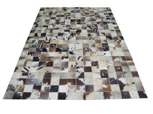 Tapis en cuir véritable de haute qualité, style moderne, 100% cuir véritable, poils naturels brodés, cuir cousu naturellement, pour usage domestique - Product Image 3
