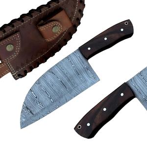 Cuchillo de Chef JEXMOO Hecho a Mano de Acero de Damasco de Grado Industrial, Cuchillo Multifuncional con Patrón Trenzado, Funda de Cuero, Uso en Cocina, OEM - Product Image 1