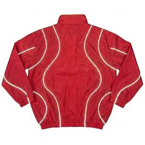 Nuevos conjuntos de chaquetas cortavientos de nailon rojo para hombre con logotipo personalizado al por mayor para verano, de secado rápido, transpirables, estilo vintage, ropa de calle. - Product Image 4