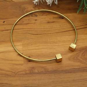 Minimalist Gold Cube Choker <b>Necklace</b> for Women – Geometric Open Collar <b>Statement</b> Jewelry - Product Image 5