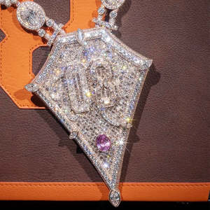 Colgante Personalizado con Número de Moissanita Iced Out, Pasa Prueba de Diamante, Estilo Hip Hop, Colgante con Letra Inicial de Diamante VVS, Joyería - Product Image 1