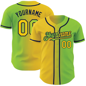 Maillot de baseball gaufré pour jeunes, grande taille, à manches courtes, dégradé jaune-vert, séchage rapide, style streetwear, pour l'entraînement, idéal pour l'été - Product Image 3