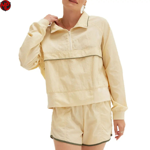 Ensemble short et veste coupe-vent pour femme, fermeture éclair, vêtements de sport, tenue deux pièces, respirant, séchage rapide, ensemble de sport d'été - Product Image 1