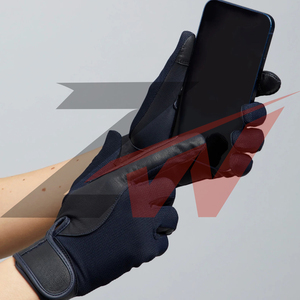 Gants d'équitation en cuir confortables de qualité supérieure pour hommes, design à doigts complets, fermeture à cordon, respirants, unisexes, texturés - Product Image 2