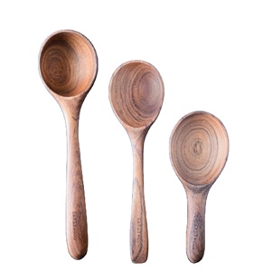 Ensemble de cuillères en résine artisanale, trois pièces, de qualité supérieure, écologiques, lavables au lave-vaisselle, ustensiles de cuisine et de service, style rustique pour la cuisine et la salle à manger - Product Image 1