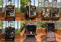 Valises de voyage de luxe en cuir de vachette véritable, légères, durables, avec grandes roues pivotantes, pour bagages à main