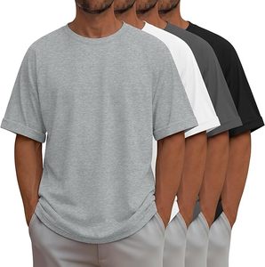 Camiseta Oversize de Algodón 100% de Alto Gramaje para Hombre, 220 Gramos, con Estampado Personalizado en Hombro, Estilo Hip Hop, Tallas Grandes, 100% Algodón, Lisa, Corte Boxy para Hombre - Product Image 1