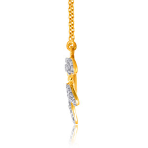 Pendentif en or jaune pour femme avec diamants ronds taille brillant, bijoux de luxe pour tous les jours - Product Image 3