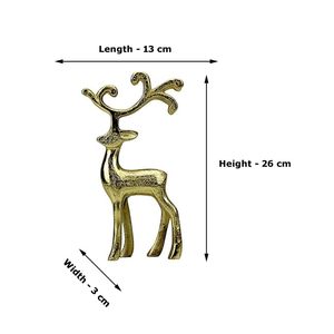 Handmade Aluminum Deer Figurine 26cm Height Modern Animal Sculpture Tabletop Eco-Friendly Durable <b>Christmas</b> Decoration Living - Product Image 2