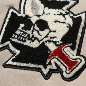 Letter & Cross Embroidery Towel Embroidery Badge Fashionable Fall Winter <b>Long</b> Sleeve Loose Fit No Lining College Baseball <b>Jacket</b> - Product Image 6