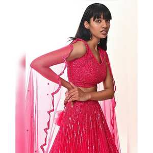 Vestidos de Novia de Diseñador, Lehenga Choli para Fiestas con Trabajo de Lentejuelas - Product Image 1