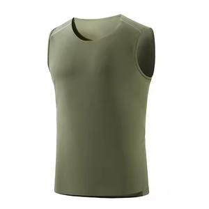 Nueva Camiseta Deportiva sin Mangas para Hombre, de Seda Helada Lavada, de Secado Rápido, Transpirable, Cuello Redondo, Estilo Casual Urbano, Tejido sin Costuras, Ecológica - Product Image 1