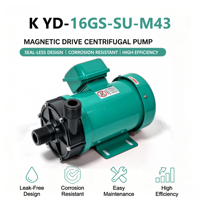 Pompe de transfert chimique électrique K YD-16GS-SU-M43 en GFRPP, pompe à eau à entraînement magnétique, fil de cuivre 100 % OEM pour le traitement de l'eau