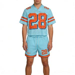 Conjunto de Jersey y Pantalones Cortos de Fútbol Americano, Estilo Moderno, de Malla Transpirable, Impresión Personalizada de Alta Calidad OEM, 2 Piezas - Product Image 3
