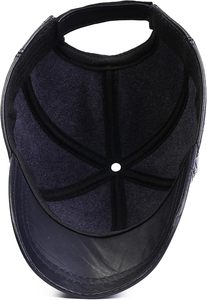 Gorra de Béisbol Unisex de Cuero PU, 6 Paneles, Color Sólido, Ajustable, Casual, para Adultos, para las Cuatro Estaciones - Product Image 4