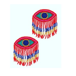 Boucles d'oreilles colorées en perles de rocaille faites à la main, style bohème chic, bijoux tendance, design élégant pour femmes - Product Image 2