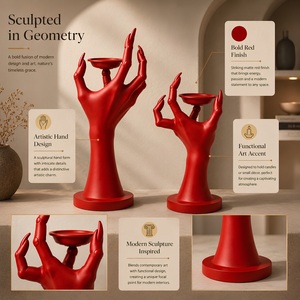 Ensemble de bougeoirs sculptés gothiques en aluminium faits à la main, décoration de Noël, de Pâques et centre de table pour la maison - Product Image 5